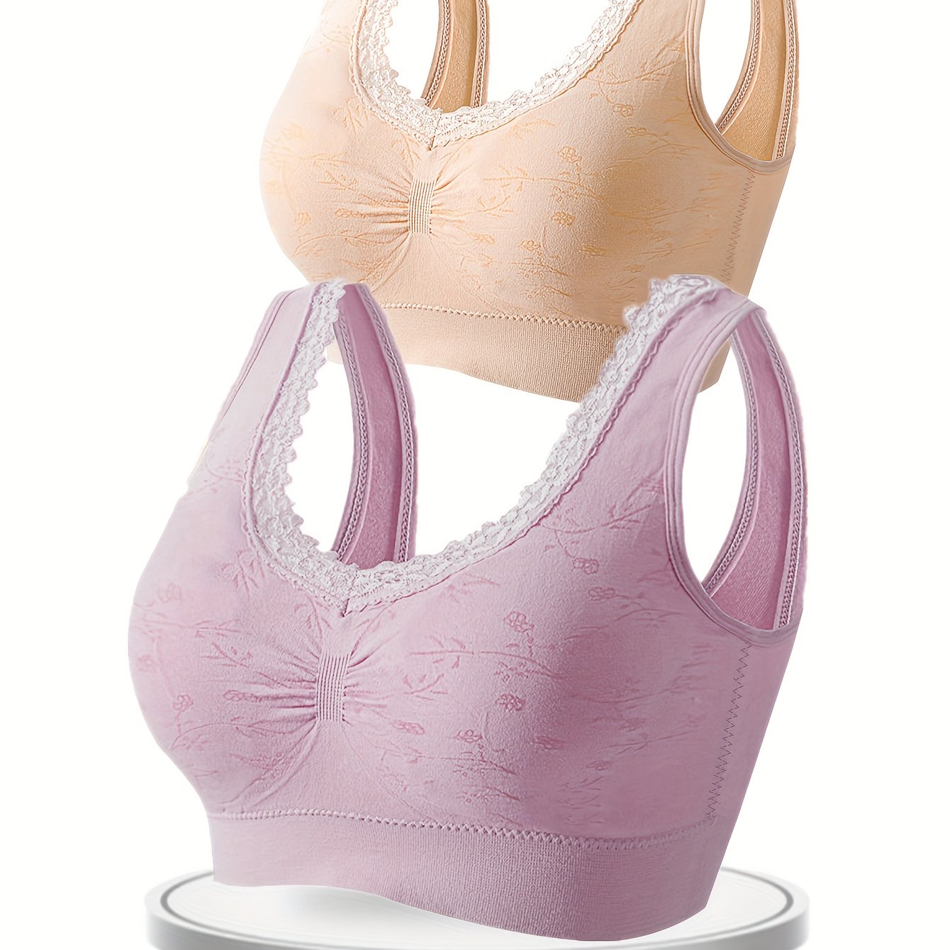 2pcs Lace Wireless Bras Women's Lingerie Set