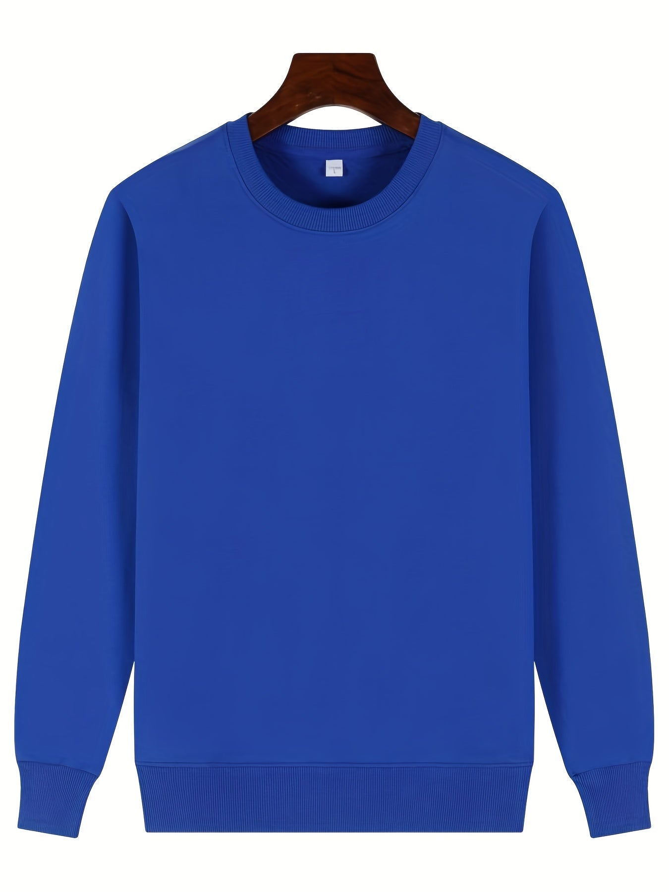 Boys Solid Pullover Sweatshirt Long Sleeve Crew Neck