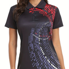 Lapel Neck Cycling Jersey Quick Dry Sports Polo Shirts Women's Clothing