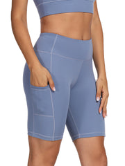 High Elastic Women's Yoga Shorts with Pocket