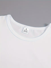 Printed Round Neck T-shirt Short Sleeves Sports Top Women's Activewear
