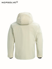 Men's Casual 3-In-1 Outdoor Jacket Hooded Windbreaker for Fall Winter