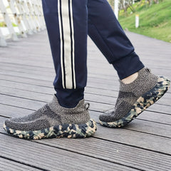 Men's Camo Breathable Slip On Sock Shoes Non slip Sneakers