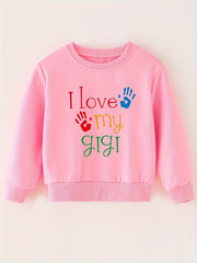 LOVE GIGI Baby Round Neck Sweatshirt Spring Autumn Long Sleeve Sports Sweatshirt