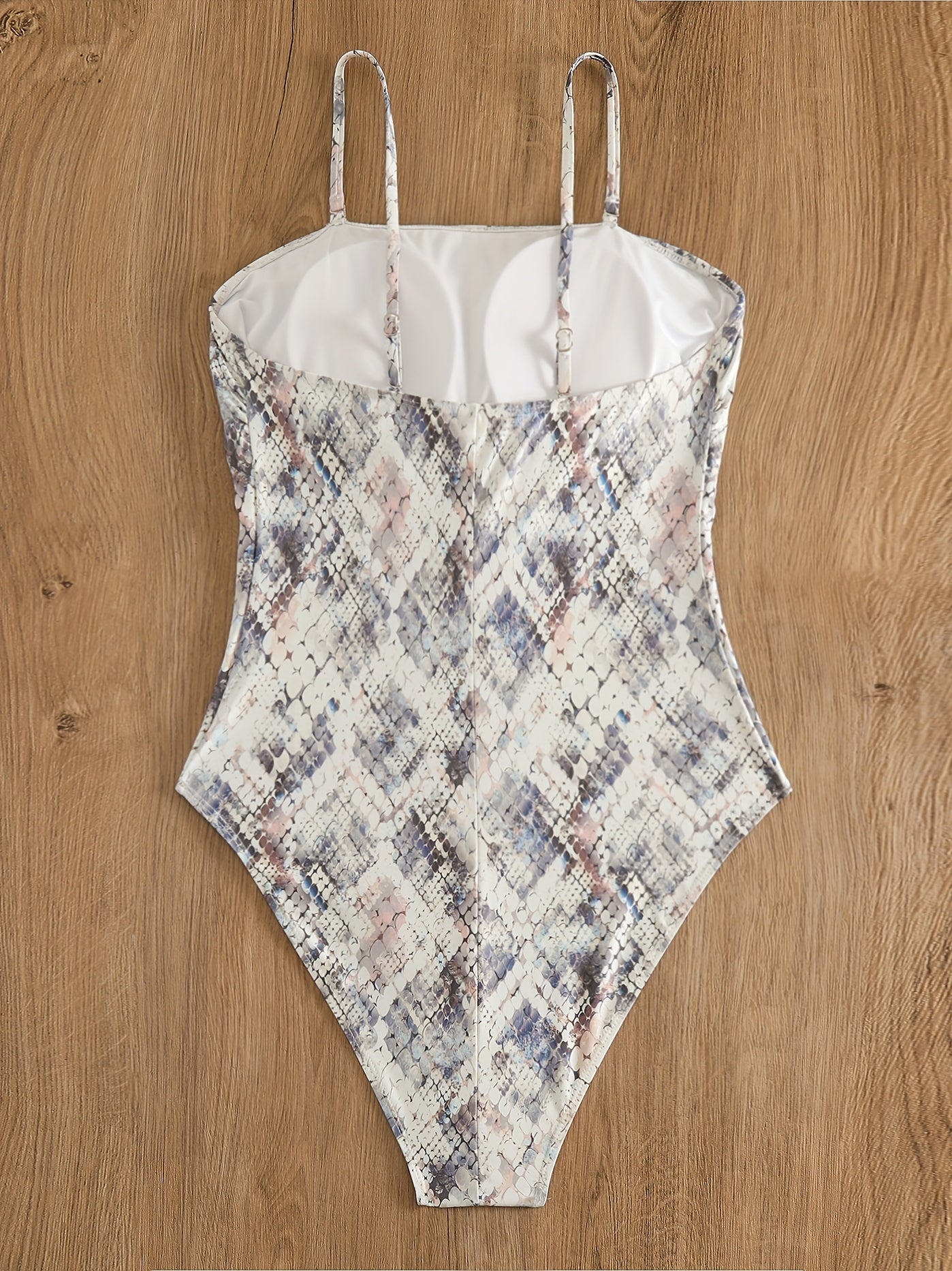 One Piece Snake Print Tummy Control Swimsuit