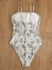 One Piece Snake Print Tummy Control Swimsuit