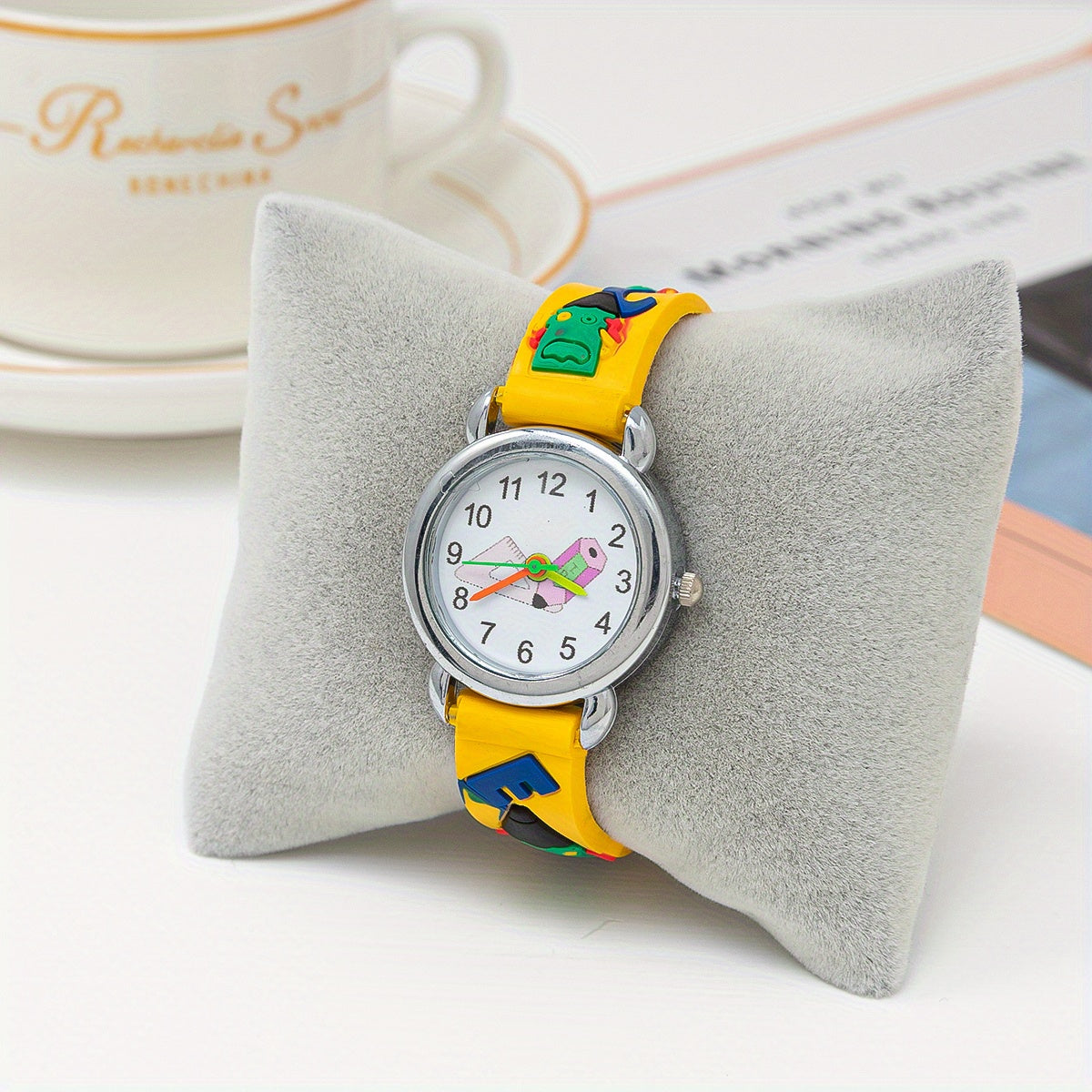 Kids Crayon Print Quartz Watch for Daily Life