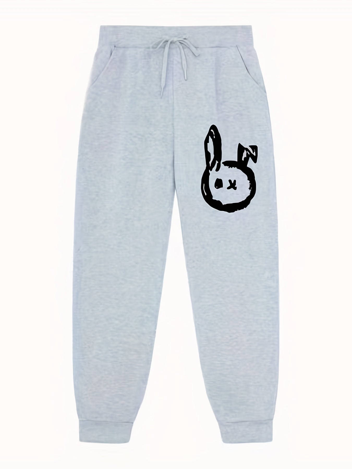 Rabbit Pattern Joggers Loose Fit Drawstring Pants