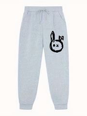 Rabbit Pattern Joggers Loose Fit Drawstring Pants