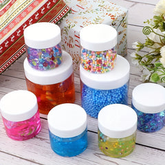 24pcs Empty Slime Containers 12 6oz and 12 2oz Plastic Jars with Lids and Labels