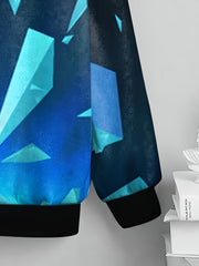 3D Pyramid Print Kid's Sweatshirt Gradient Casual Pullover Boy's Long Sleeve