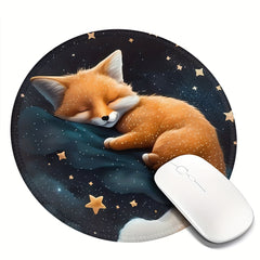 Fox Round Mouse Pad Non-slip Rubber Base Gaming Mouse Pad