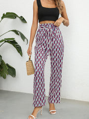 Wide Leg Pants Tie Front Casual Spring Summer Women's Clothing