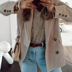 Corduroy Double Breast Blazer
