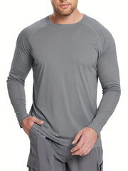 Men's UPF 50 Long Sleeve Rash Guard for Fishing Running Hiking