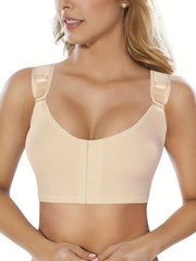 Front Closure Wireless Bra with Wide Straps - Women's Lingerie