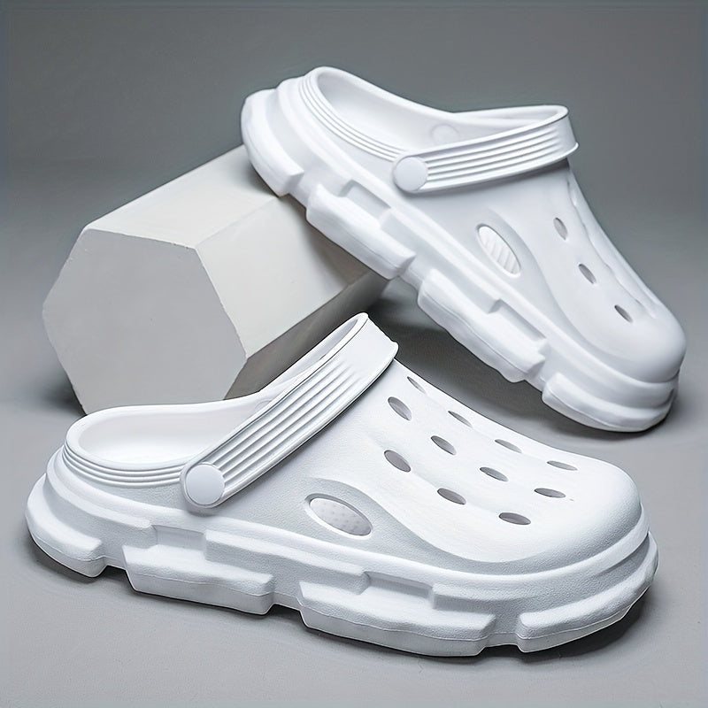 Women's Breathable Closed Toe Clogs Ankle Strap Hole Shoes