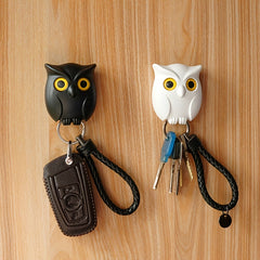3pcs Owl Wall Hook Blinking Eyes Adhesive Key Hanger
