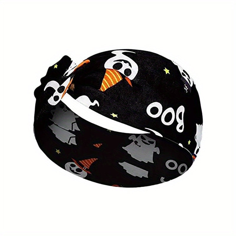 Halloween Printed Skull Spider Web Headband for Yoga Running