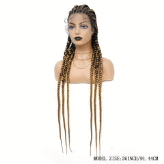 Synthetic Extra Long Braided Lace Front Wig for Women 91 cm
