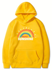 Sunshine Rainbow Graphic Girls' Casual Long Sleeve Hoodie Sweatshirt