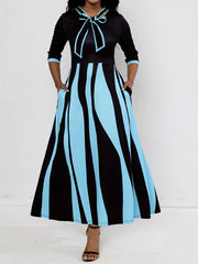 Tie Front Dress with Dual Pockets for Party