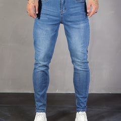 Men's Straight Denim Jeans with Pockets