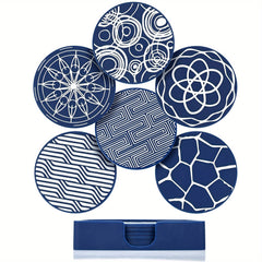 6pcs Silicone Rubber Coasters with Storage Box, Non-slip Cup Mat