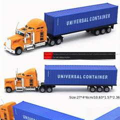 Alloy Container Truck QX1805 Sound and Light Vehicle Model