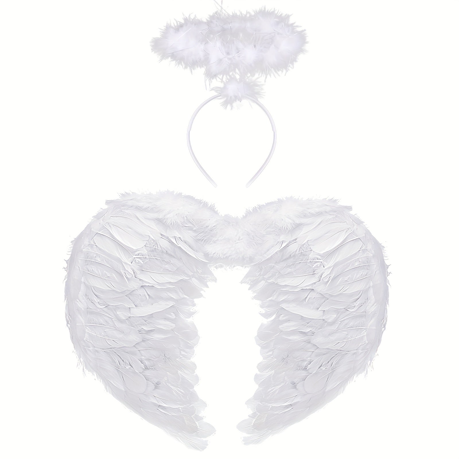 Halloween Angel Wings Costume Ladies With Halo Angel Wings