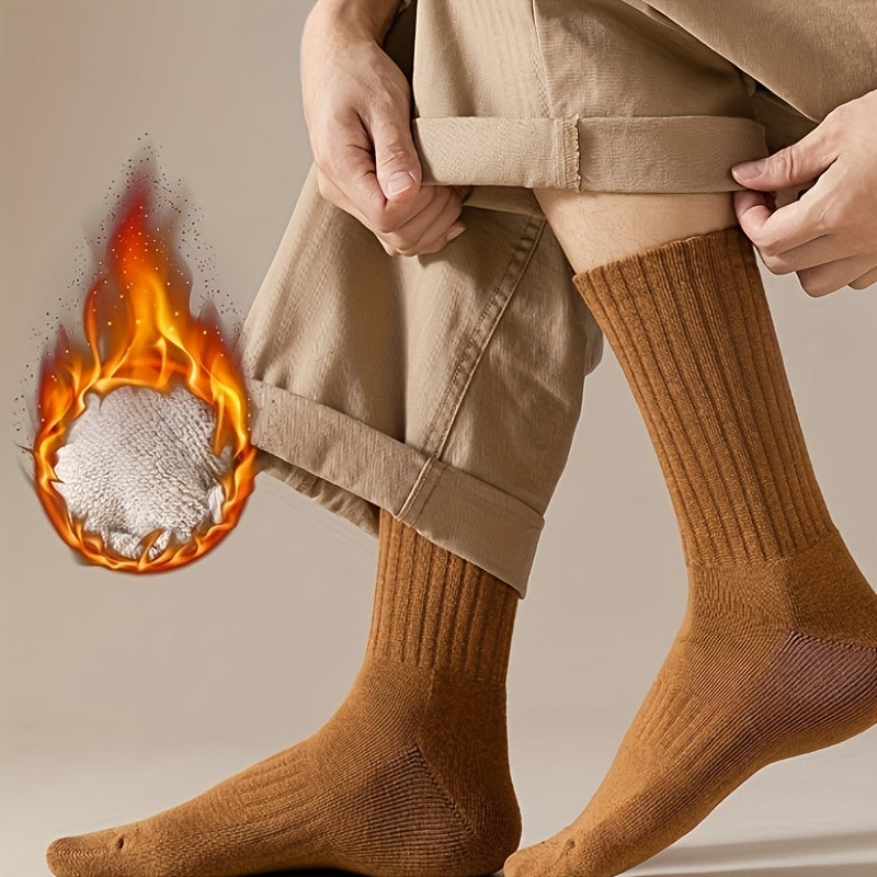 Men's Velvet Mid-tube Socks for Winter
