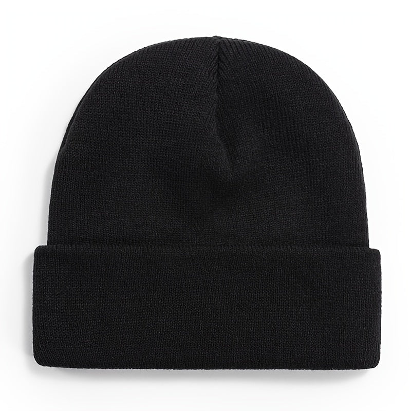 Unisex Acrylic Knitted Beanie Hat Autumn Winter Warm Cap