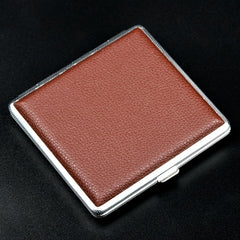 Leather Cigarette Case 20 Packs Men's Storage Box Windproof Cigarette Case