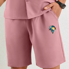 Men's Printed Active Shorts With Pockets Drawstring Casual Waist Shorts