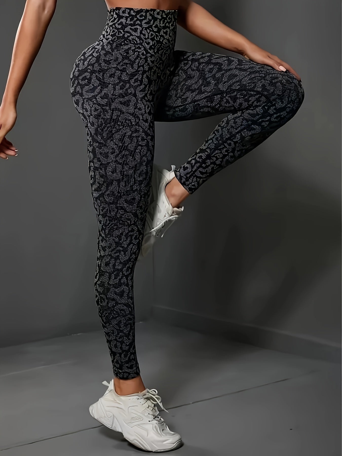 High Waisted Leopard Print Yoga Pants