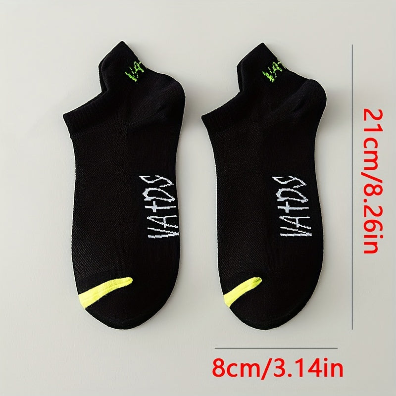 5 Pairs Bright Ankle Socks For Men Breathable Sport Running Socks