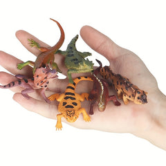 Realistic Reptile & Amphibian Toy Set, 6-Piece PVC Animal Figures for Education