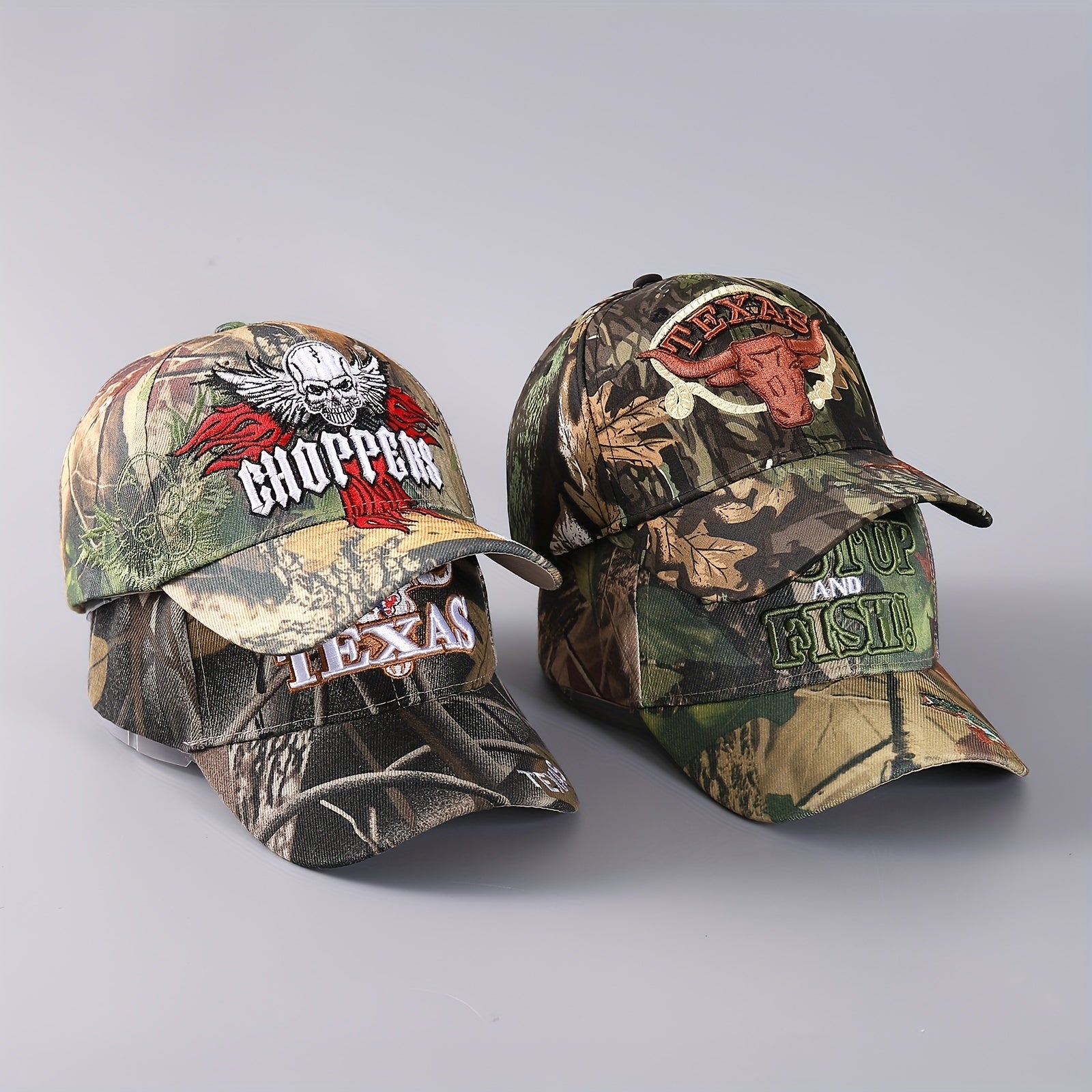 Camouflage Skull Embroidery Letter Baseball Cap Men's Duck Tongue Cap