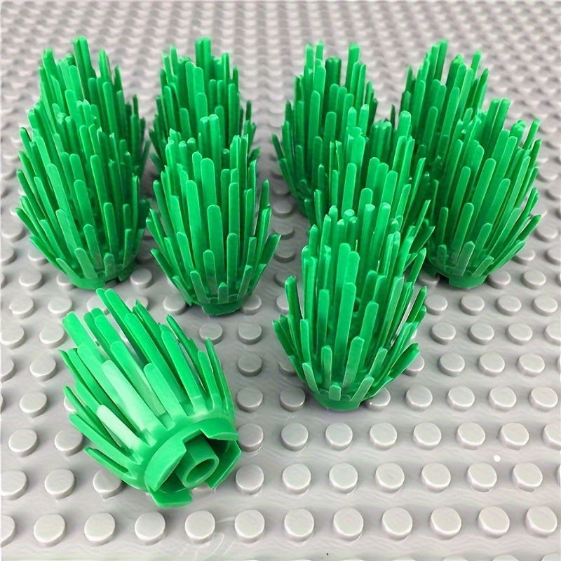 10pcs MOC Small Particle Bush Scene Accessories Green Brown Beige ABS