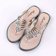 Women's Summer Flat Sandals Herringbone Slippers