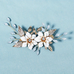 Rhinestone Crystal Pearl Bridal Hair Clip Flower Duck Billed Clip