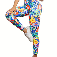 Print High Waist Tummy Control Fitness Pants Quick Dry Yoga Leggings