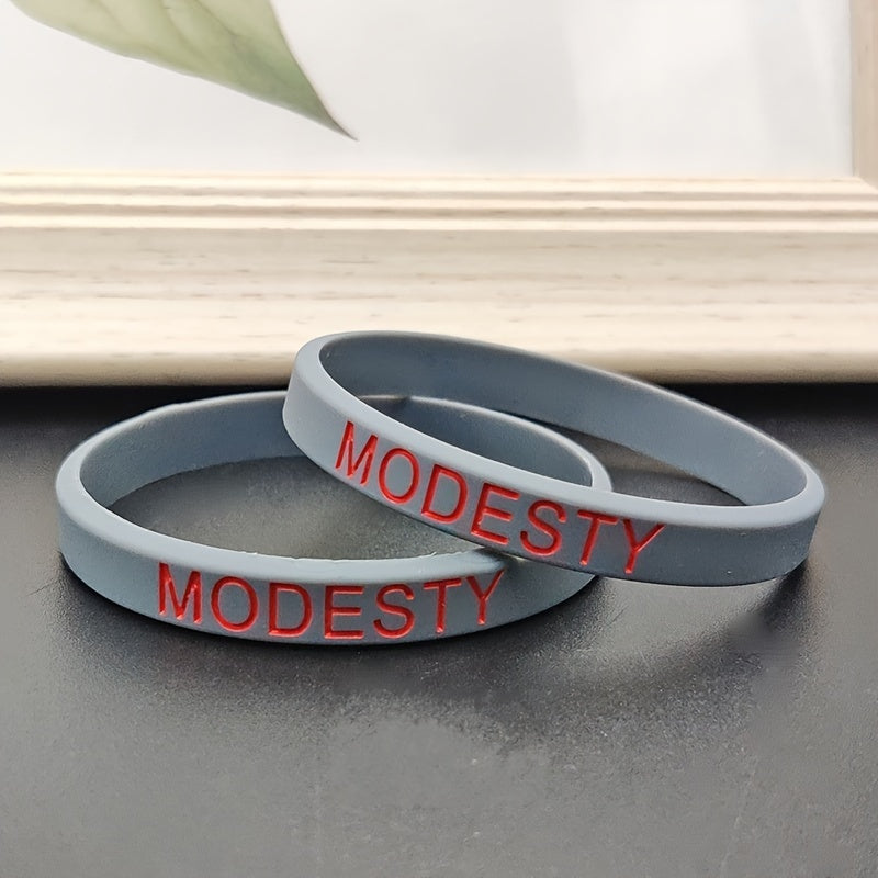 2pcs Silicone Bracelet Inspirational Rubber Wristband Student Jewelry