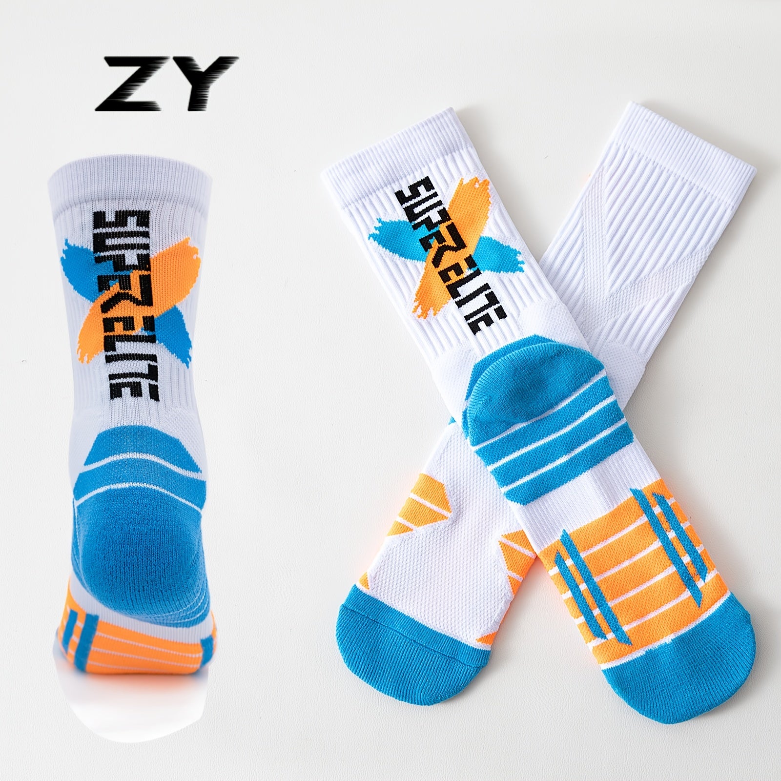 1pair Basketball Socks Thickened Breathable Long Sports Socks