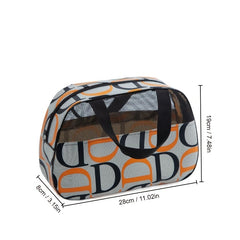 Large Capacity Letter Print Toiletry Bag with Handy Handle
