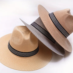 Men's Summer Straw Sun Hat Middle-aged Fisherman Breathable Sunscreen Hat