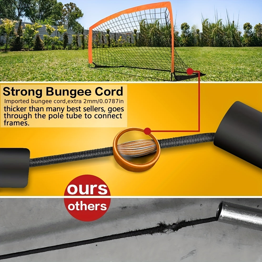 2pcs Portable Soccer Goals Set for Backyard Games & Training
