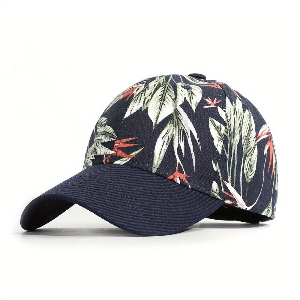 Flower Print Baseball Cap Lightweight Sun Hats Adjustable Dad Hat For Women