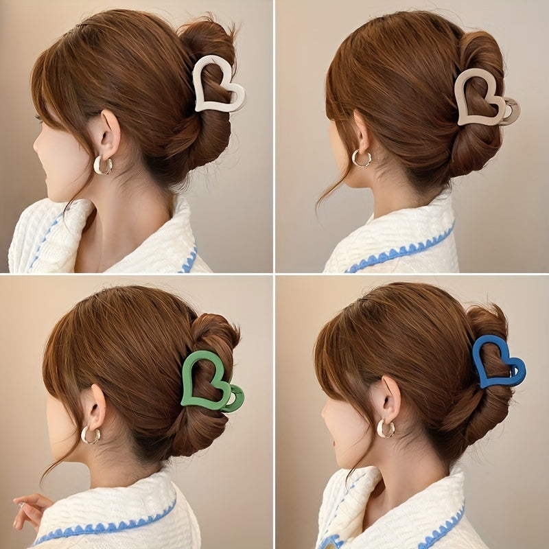 Matte Heart Shape Hair Claw Hair Holder
