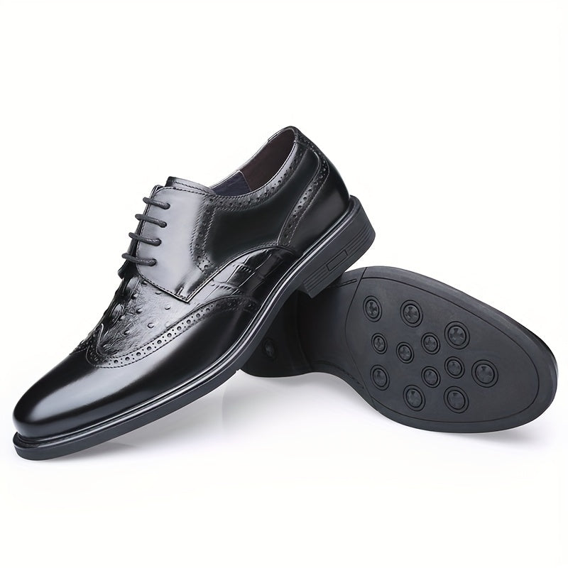 Men's Brogue Derby Shoes Wingtip Lace Up Outdoor Dress Office Business Formal